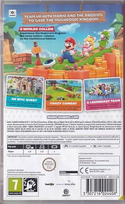Mario + Rabbids Kingdom Battle - Nintendo Switch spil (B Grade) (Genbrug)